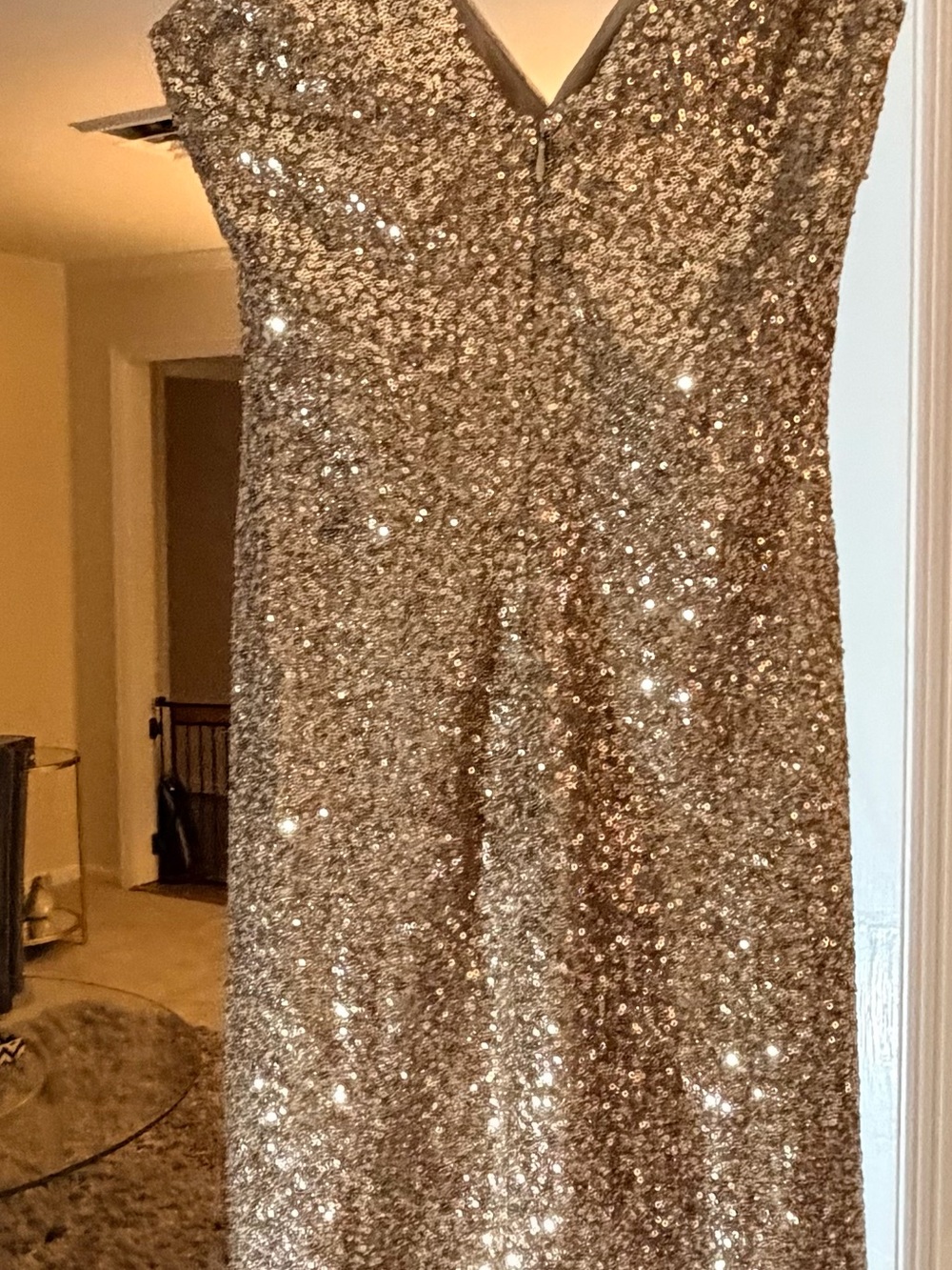 Ralph Lauren Gold Sequin Dress with Green Label size 4 - Picture 3 of 7